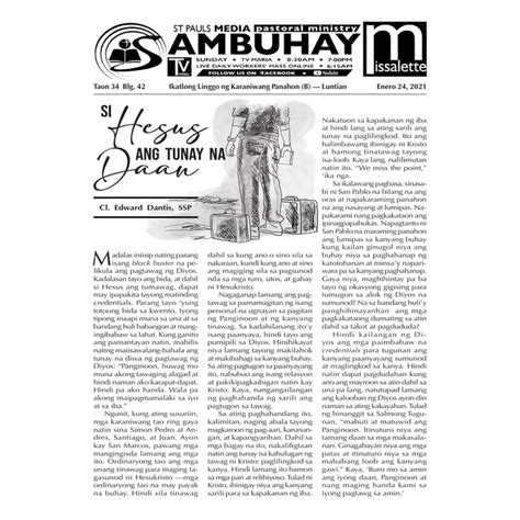 <b>Sambuhay</b> we aim to bless more lives by sharing key contents from our most loved titles for free. . Sambuhay missalette today